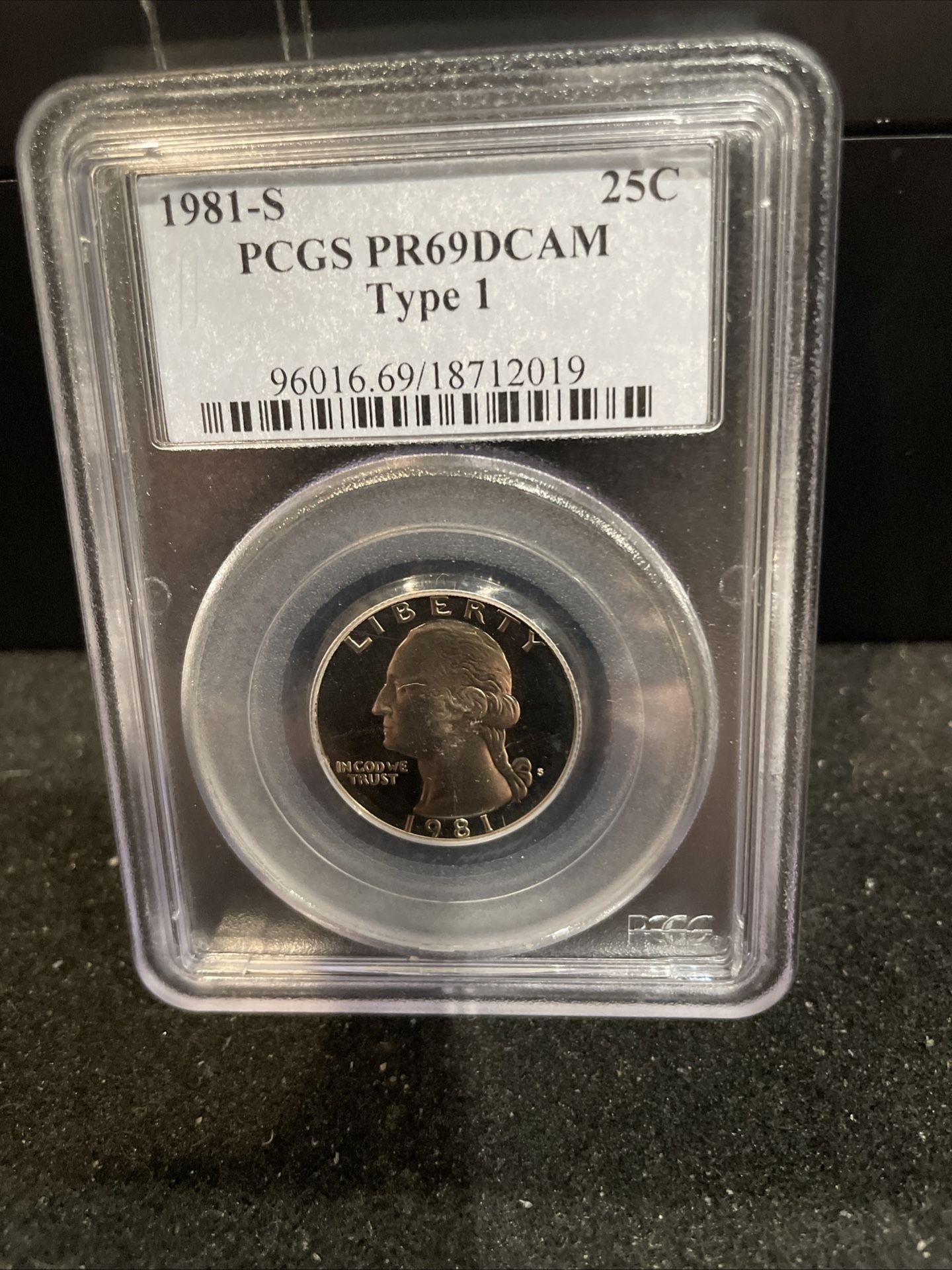 1981 S Gem Proof Washington Quarter Graded By PCGS At PR69 C-15