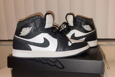 Air Jordan 1 SE Mid Panda Elephant Black/White Elephant Print Size 9.5 US