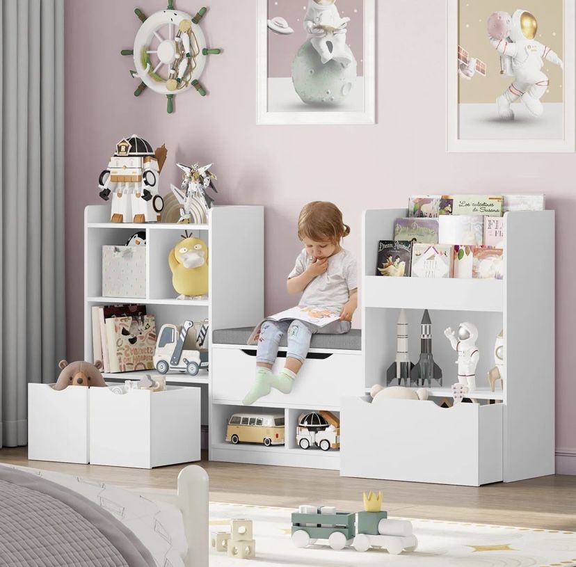 Kids Bookshelf W/ Seating (PMD155)