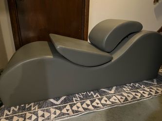 Gray Leather Yoga Chair