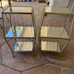 Mirrored side table/shelf
