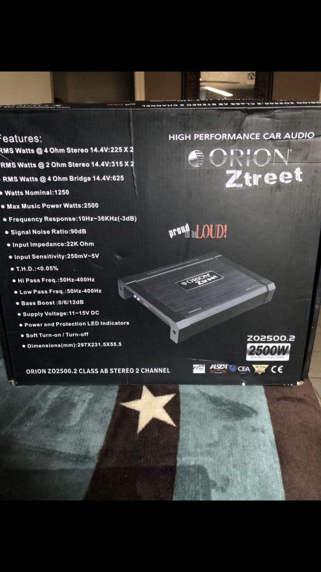Orion zstreet 2500.2 and Qbox for single 12 inch sub