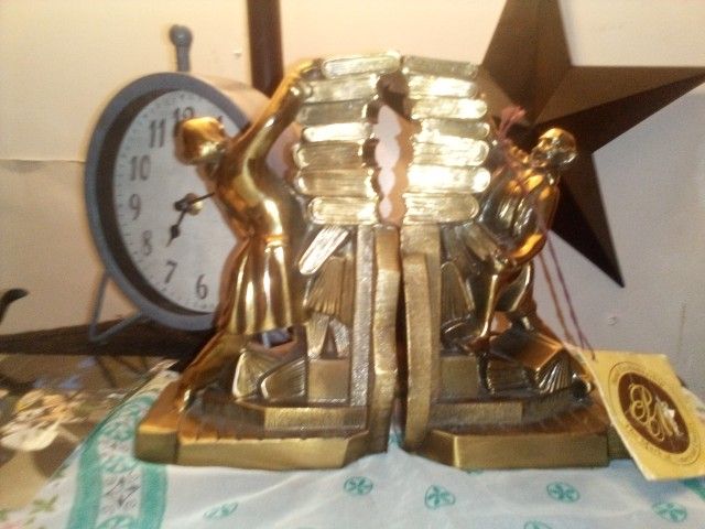 Bronze Bookends Antique