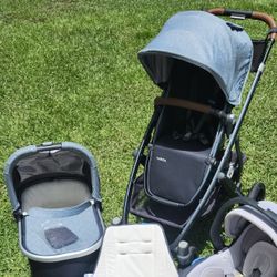 UPPABABY VISTA STROLLER AND BASSINET