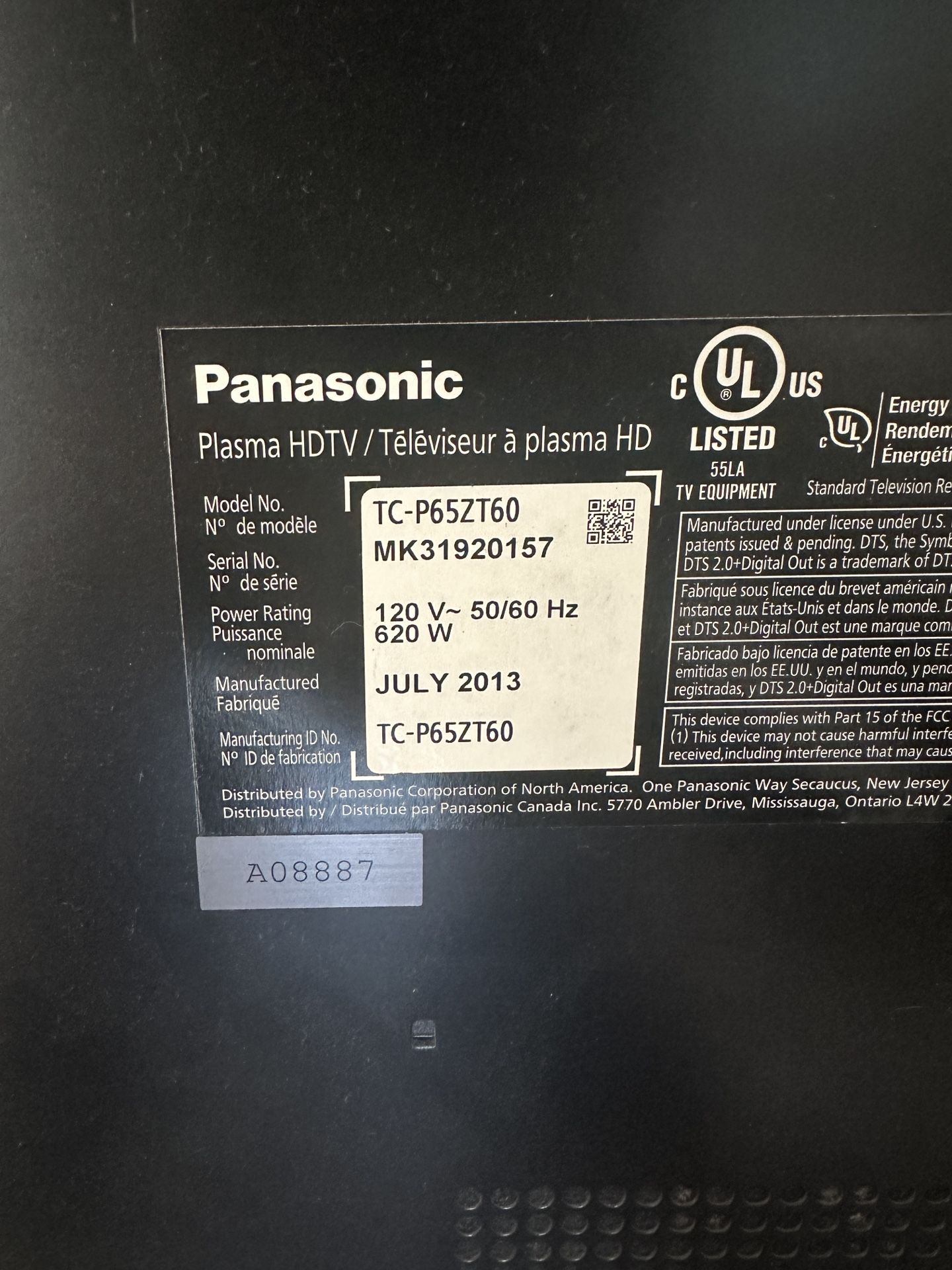 65” Reference Plasma Monitor/HDTV - Last and Best Plasma HDTV Ever Produced - TC-P65ZT60