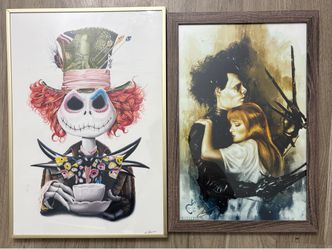 Tim Burton Fan Art  Signed/Framed Edward Scissorhands 61/100 Jack Skellington
