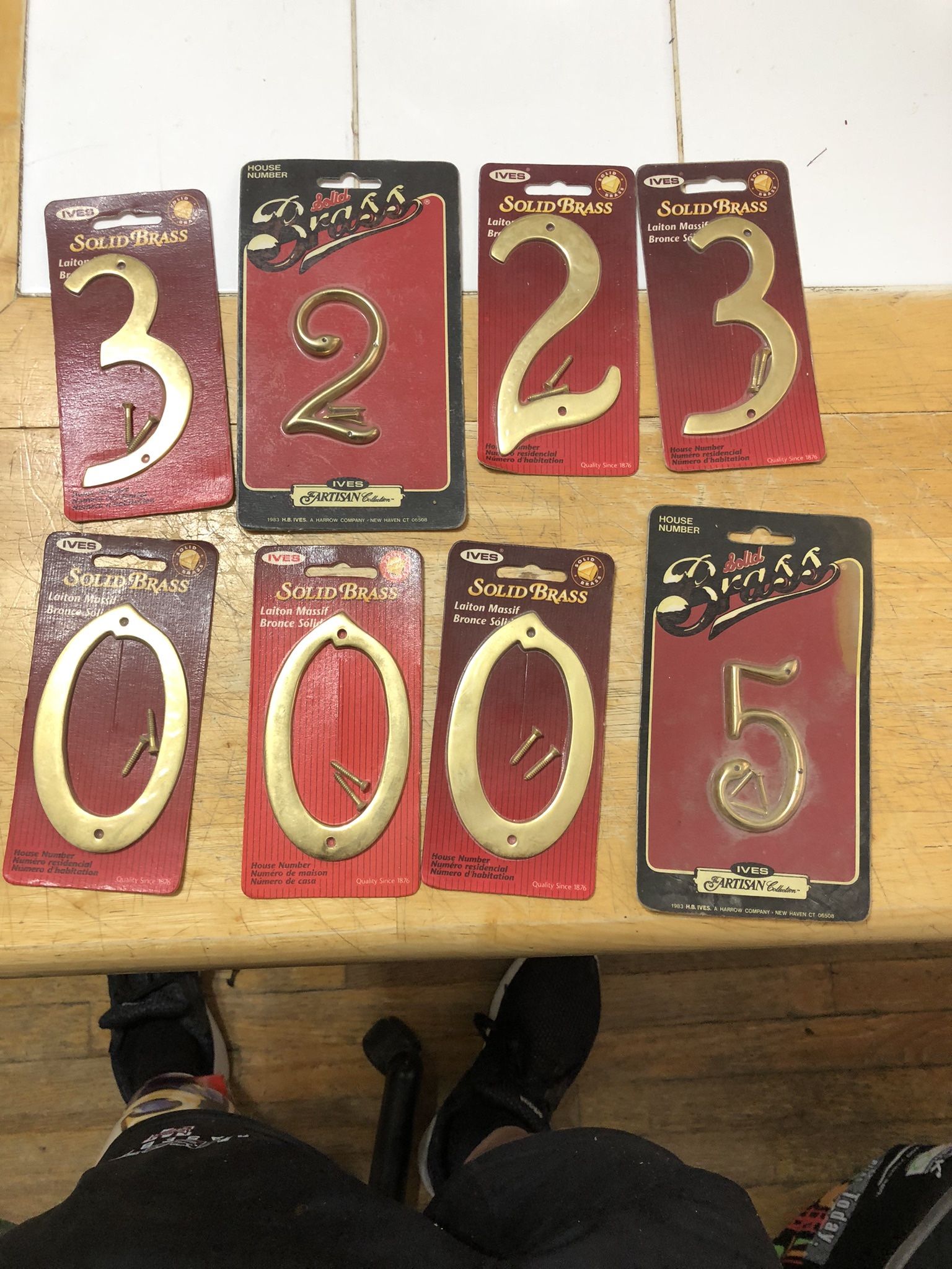 8 Artisan Ives Solid brass large house numbers