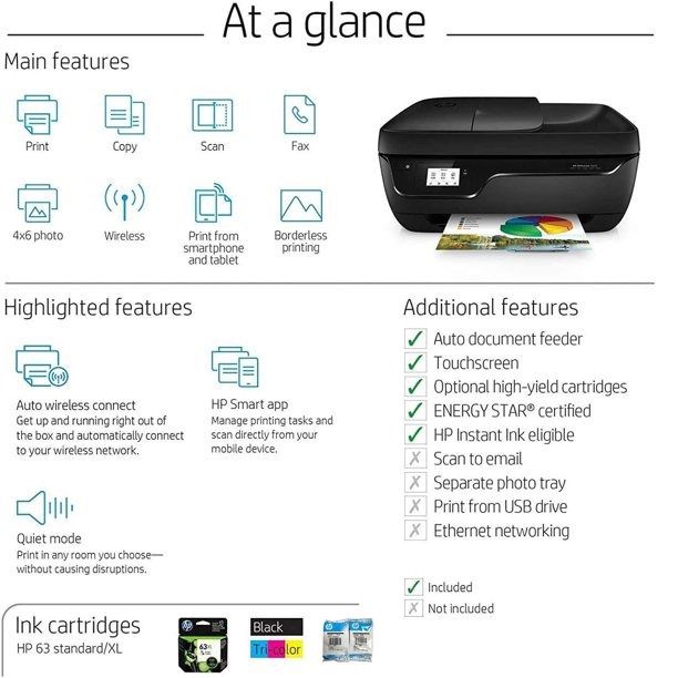 HP OfficeJet 3830 Wireless Airprint Printer Fax Scan Copy  for Sale