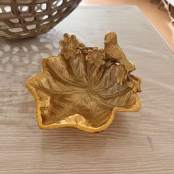 Gold Bowl With Bird