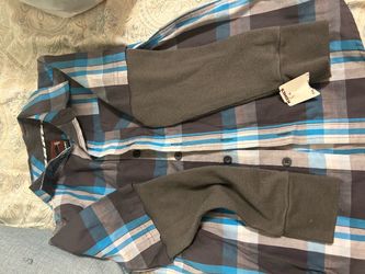 Plaid Button-Up Shirt with Thermal Cuffs