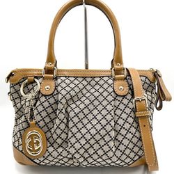 Gucci Brown Sukey Diamante Shoulder Bag w/Strap