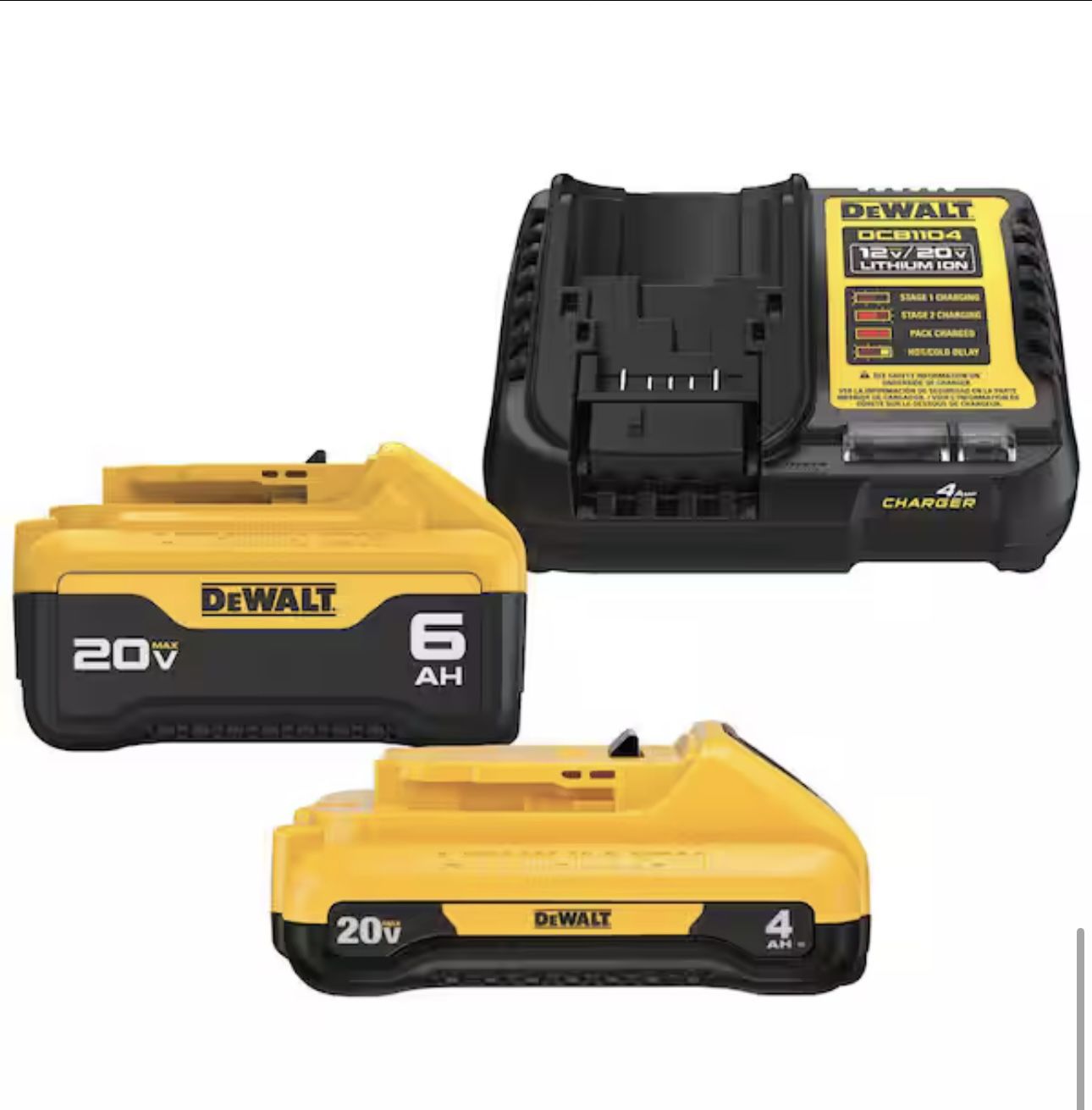 Dewalt 20V MAX Lithium-Ion 6.0Ah and 4.0Ah Battery and Charger Starter Kit