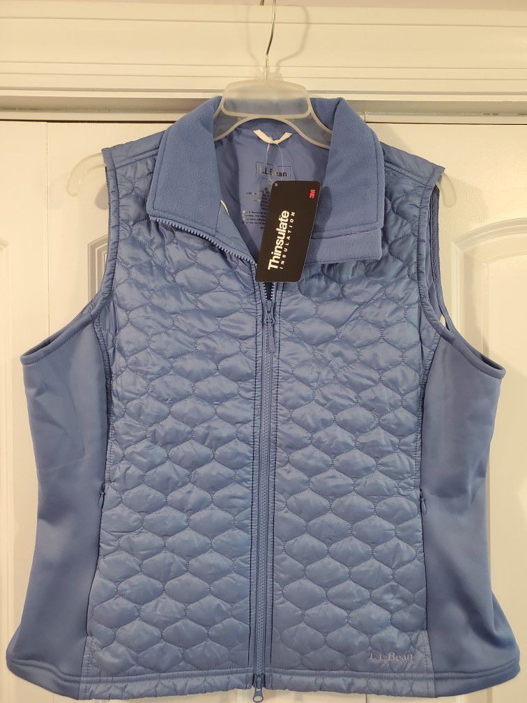 LL Bean Thinsulate Quilted And Fleece  Women's Vest Brand New with tags