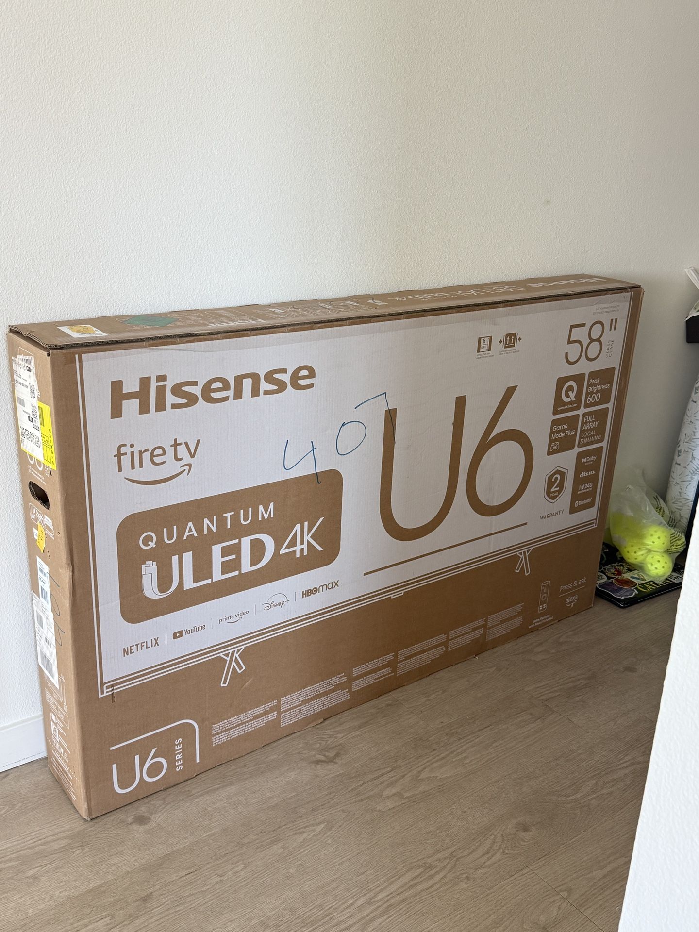 Hisense 58in 4K TV (New, Never Used)