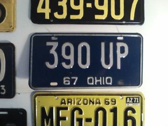 1967 Ohio license plate customized 390-UP