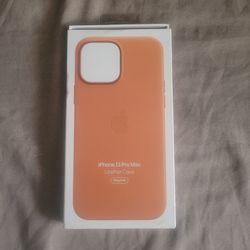 Apple iPhone 13 Pro Max Leather Case Golden Brown Color 