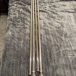 Set of 2 silver curtain rods 48”-127”