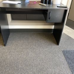 Black Desk With Storage Shelf