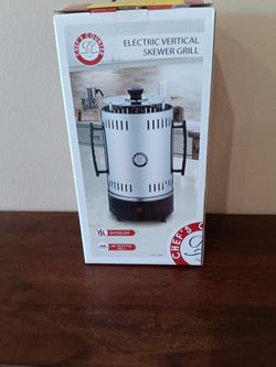 Chefs Counter electric vertical skewer grill w/6 skewers 360 rotating