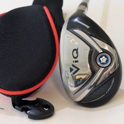 RH MINT BRIDGESTONE ViQ TOUR STAGE U3 HYBRID 19* ViQ IMPACT MANAGERMEMT SYSTEM 53 R. FLEX GRAPHITE SHAFT W/  GOLF PRIDE GRIP Including Head Cover 