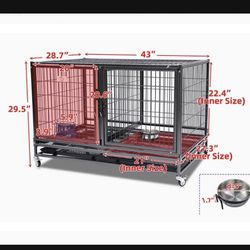 43 Inch Double Door Kennel 📦 Dimensions In The Picture 