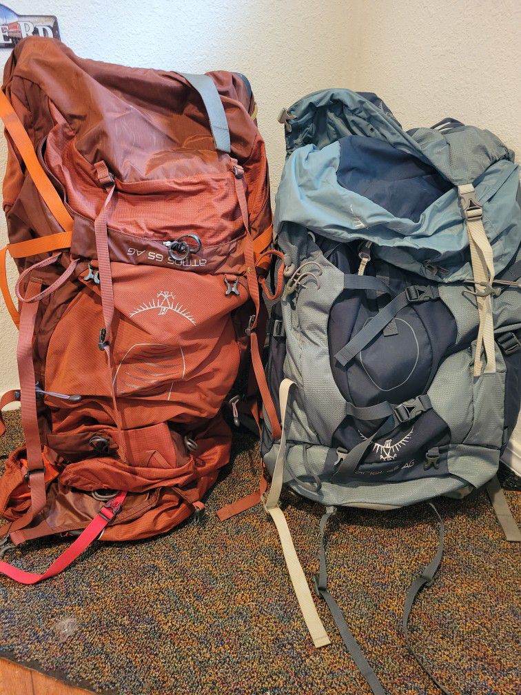 Two Osprey Overnight Backpacks