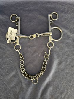 HORZE French Link Pelham Bit 4.5" Stainless Steel English Horse Bit New Tag