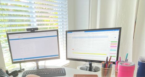 Dual 24” ViewSonic Monitor Setup + ErGear Dual Mount