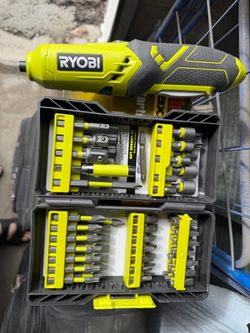RYOBI Cordless Electric Screwdriver with Bit Set & Carrying Case