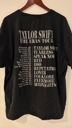 Official Taylor Swift The Eras Tour Black T-Shirt - US Cities Tour Merch - Size 2xl