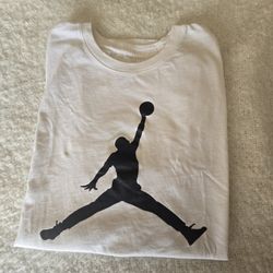 Jordan Mens White Tee with Black Silhouette. Size XL