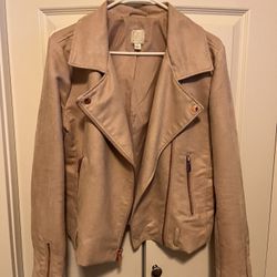 Loren Conrad Pink Swede Jacket With Rose Gold Hardware