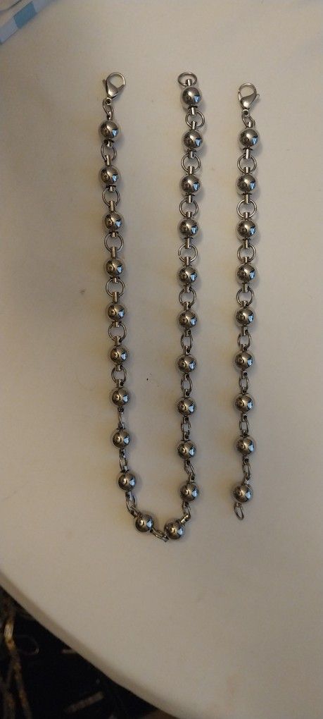 Stainless Steel Necklace And Bracelet Chain For Men