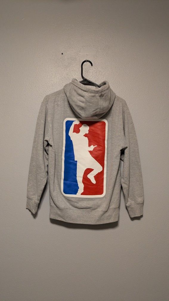 "She Loves Meechie" Gray NBA Logo Hoodie Sweatshirt