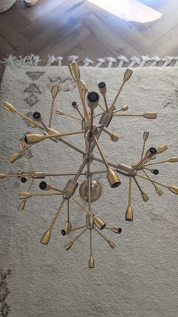 Modern Brass Sputnik / Branch Ceiling Light – Like New