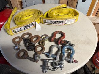2 Rasmussen 10ft Nylon Eye & Eye Web Lifting Slings, eye bolts, hook & shackles