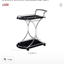 Bar Cart $60 Black And Chrome 