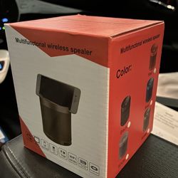 Compact portable speaker and radio receiver phone holder