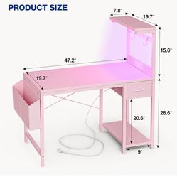 computer table pink 