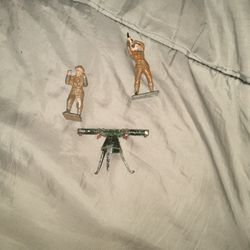 Cast Iron Soldier And Gun Toys
