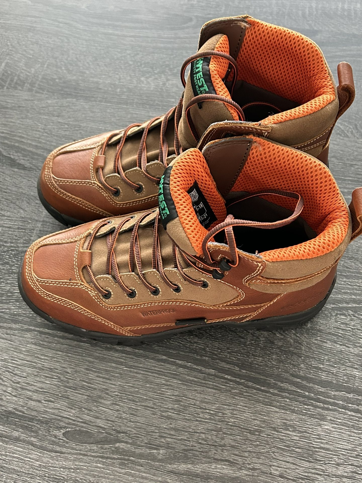 Hytest Brown Leather Lace-Up Waterproof Safety Toe Work Boots Men\'s Size 10.5W Hytest K12251 APEX WATERPROOF METATARSAL | Mercari main image 3
