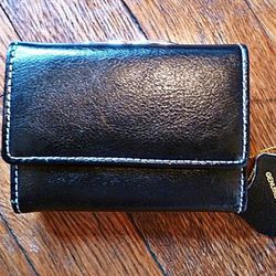 NWOT - Vintage Women Small Black Leather Wallet