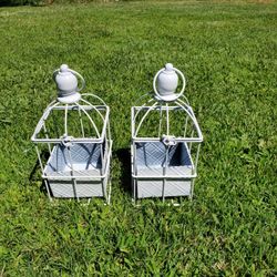 Two White Lanterns 12 Inches Tall