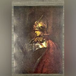 REMBRANDT Man in Armor Original Vintage Fine Art Print 1930’s USA Dutch School Printed Antique Collectible