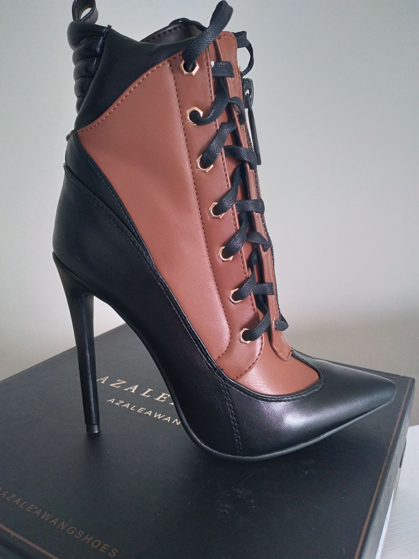 Black And Maroon Booties Size 8.5