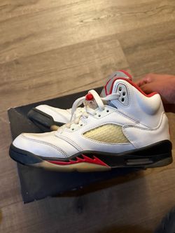 Jordan 5 white fire red