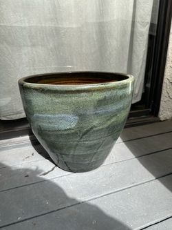 Green Ceramic Outdoor Planter