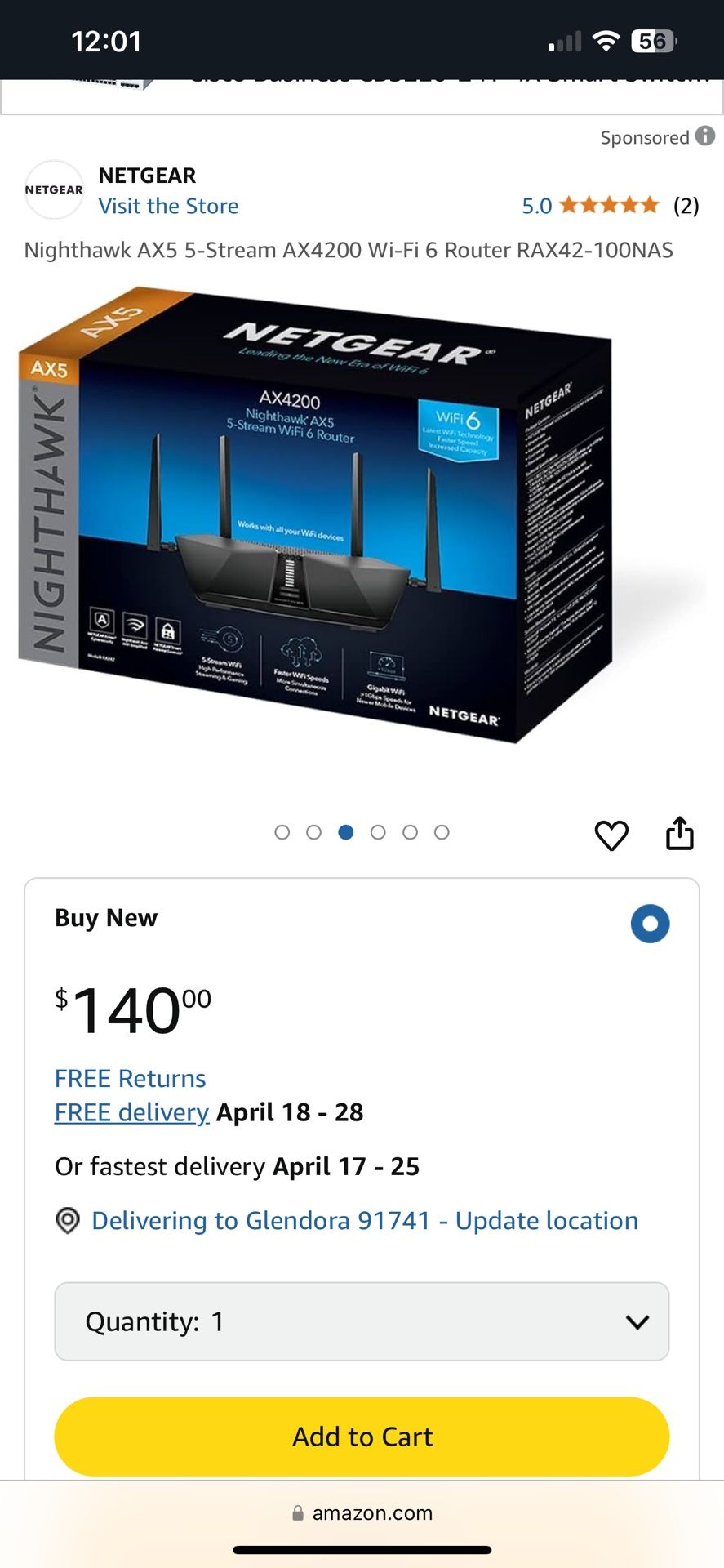 Used Netgear Nighthawk Router Wi-Fi 6
