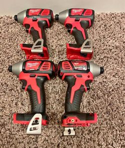 New 1/4” Milwaukee M18 Impact Driver $60 Each Cada Uno Firm-Firme