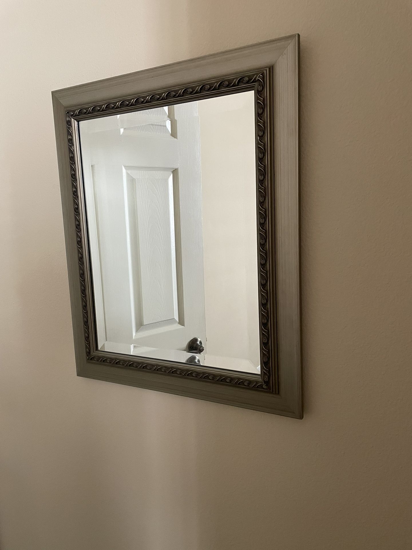 Set Of Two Green Metal Mirrors